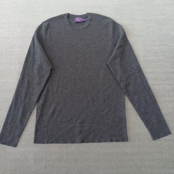 Ralph Lauren Purple Label Sweater Mens 2XL Gray Marino Wool Casual RLX Golf - Picture 1 of 9
